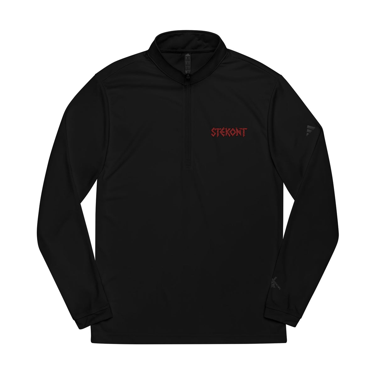 EMBROIDERED GRAPHIC LOGO ZIP PULLOVER