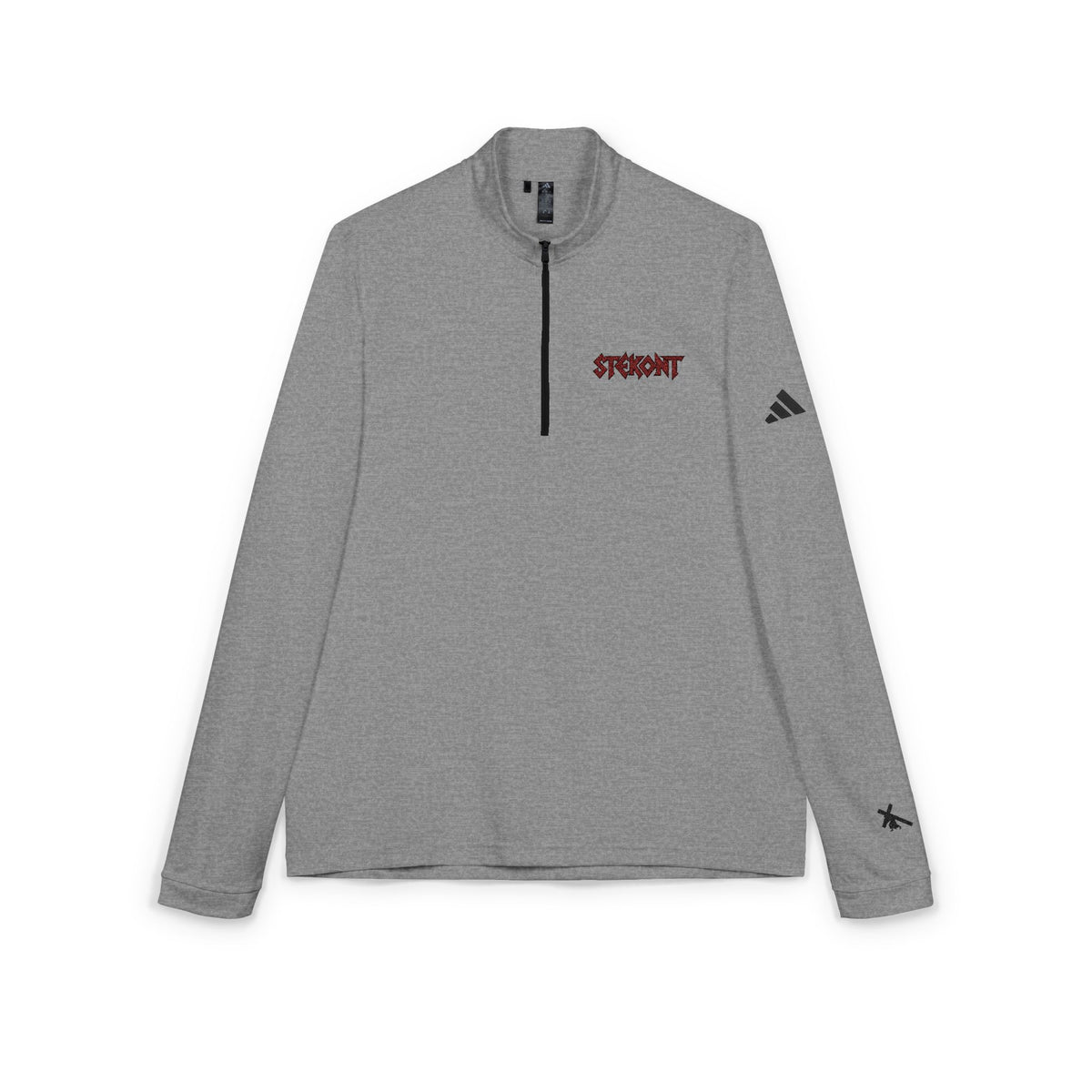 EMBROIDERED GRAPHIC LOGO ZIP PULLOVER