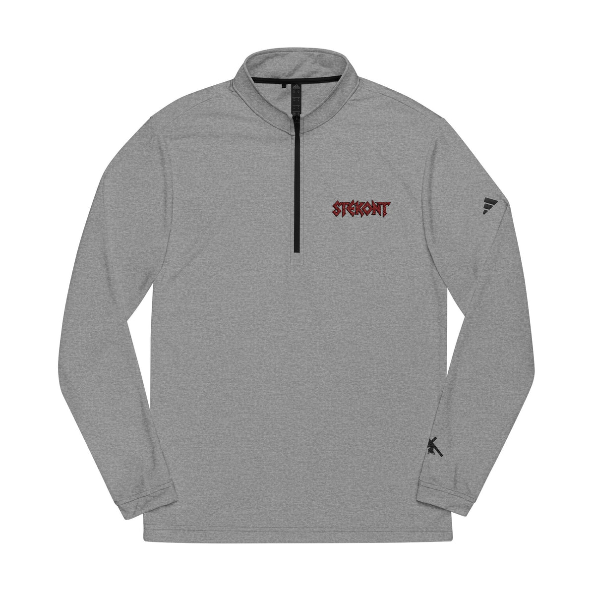 EMBROIDERED GRAPHIC LOGO ZIP PULLOVER